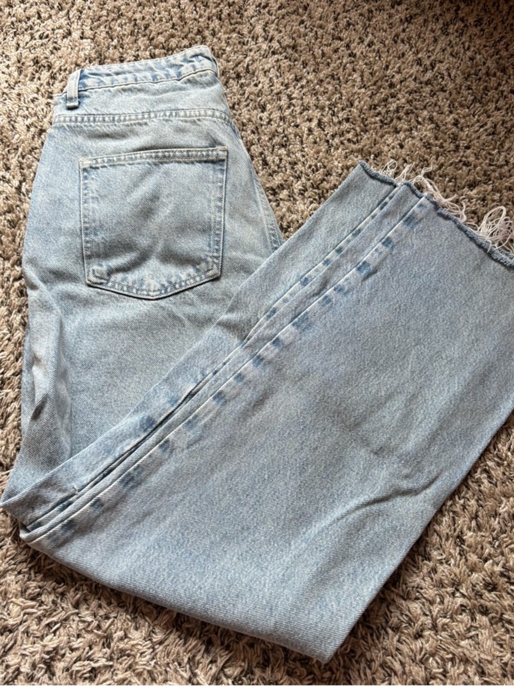 Zara Light Blue Washed Straight Jeans